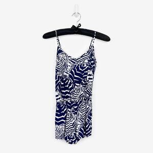 Lilly Pulitzer Deanna Romper Extra Small Navy Blue Oh Cabana Boy Coastal Summer